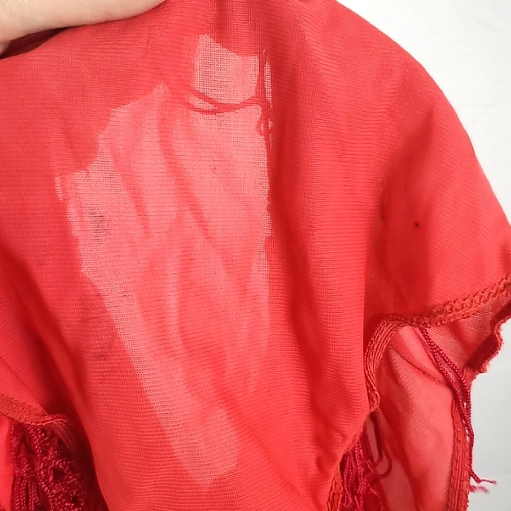 Vintage Red Fringe‎ Matching Boudoir Set